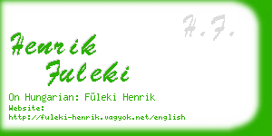 henrik fuleki business card